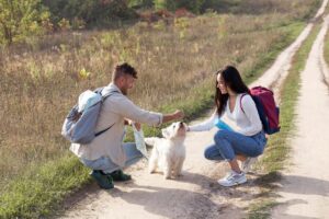 Couple with dog